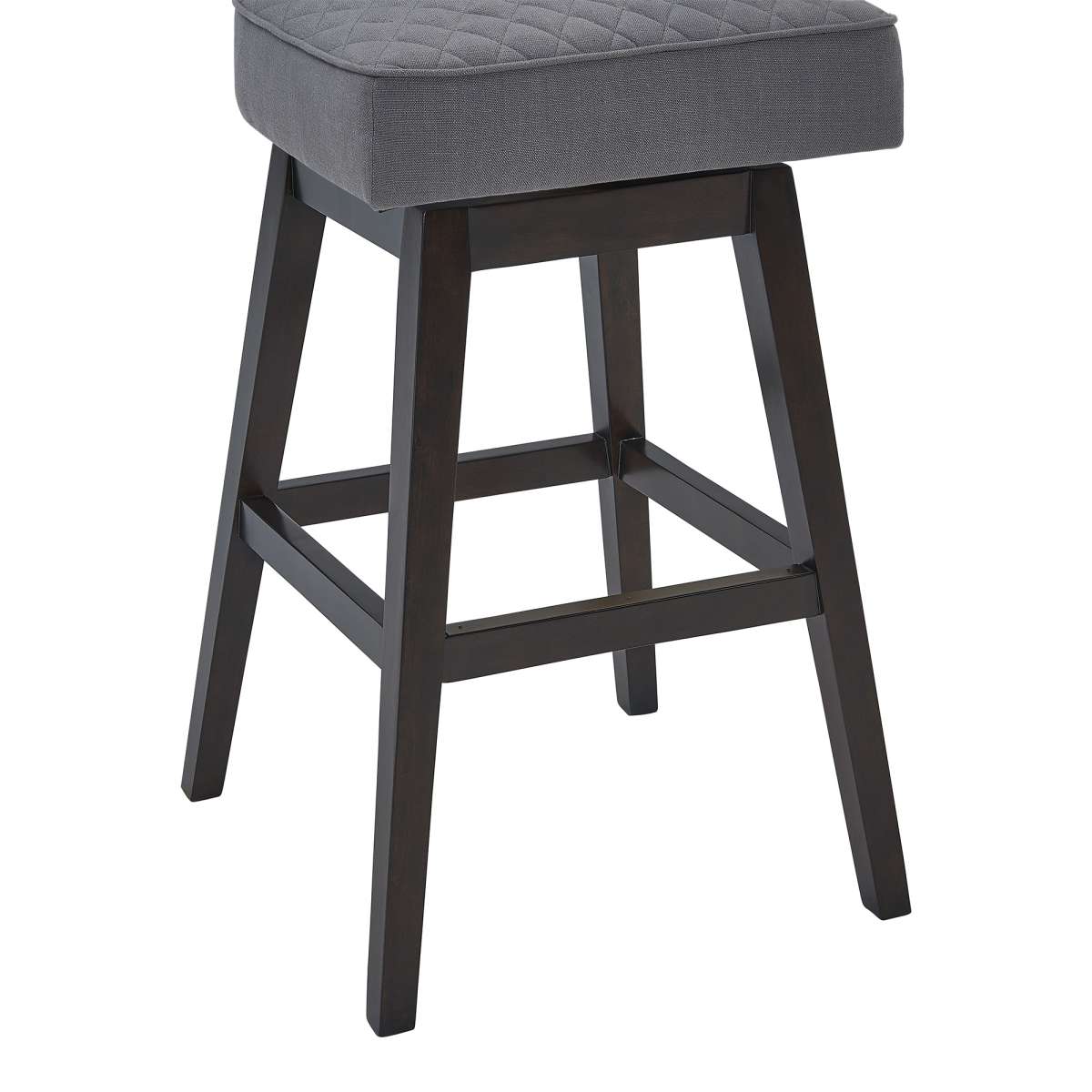 Gia 26" Counter Height Swivel Grey Fabric and Espresso Wood Bar Stool By Armen Living | Bar Stools |  Modishstore  - 7