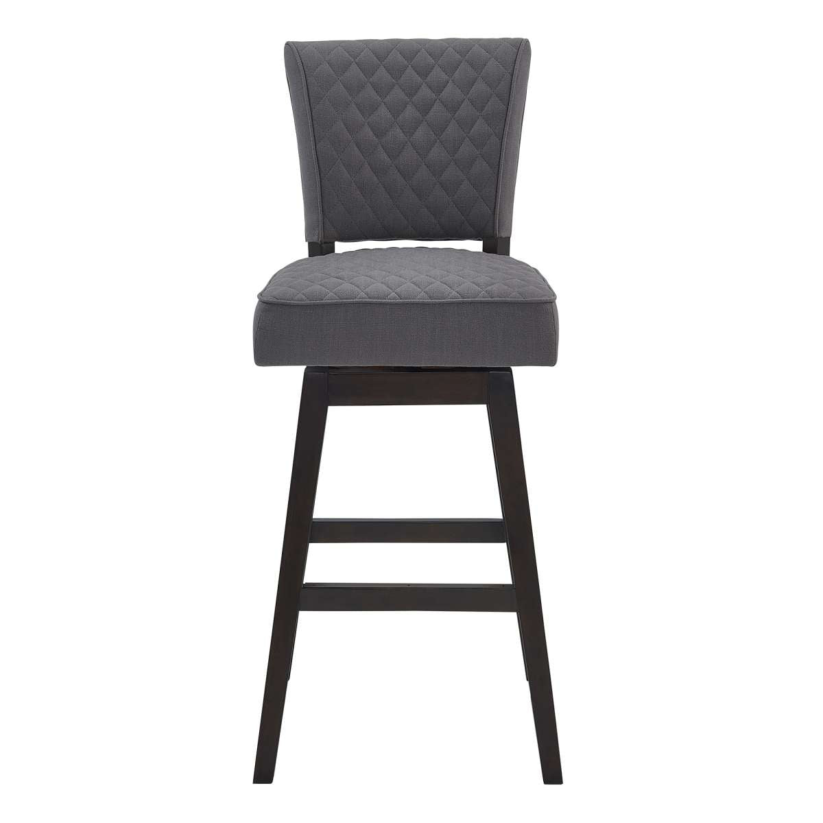 Gia 30" Bar Height Swivel Grey Fabric and Espresso Wood Bar Stool By Armen Living | Bar Stools |  Modishstore  - 8