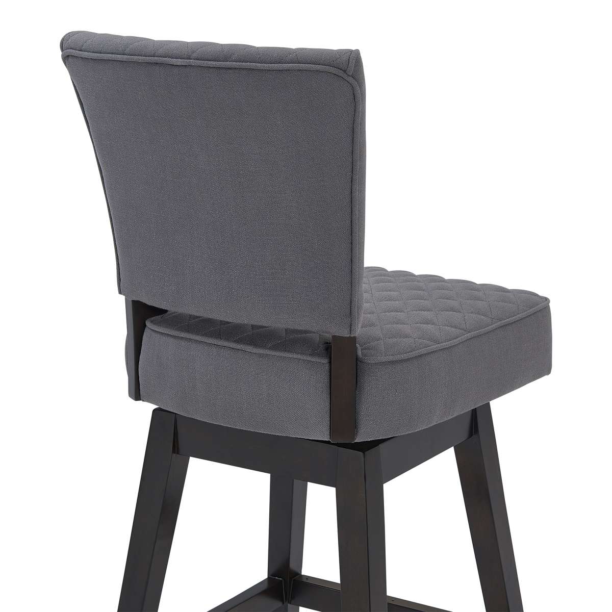Gia 30" Bar Height Swivel Grey Fabric and Espresso Wood Bar Stool By Armen Living | Bar Stools |  Modishstore  - 4