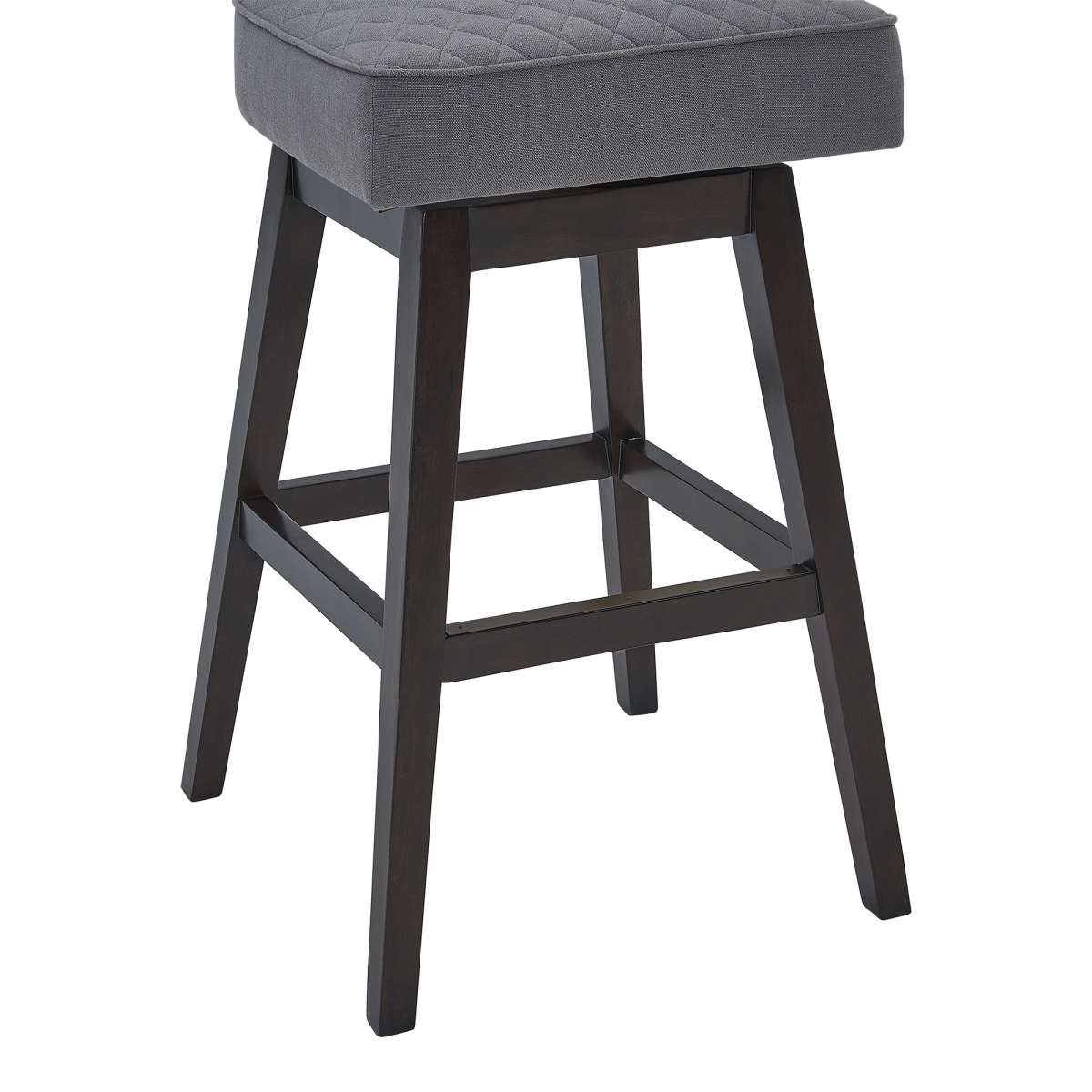 Gia 30" Bar Height Swivel Grey Fabric and Espresso Wood Bar Stool By Armen Living | Bar Stools |  Modishstore  - 5