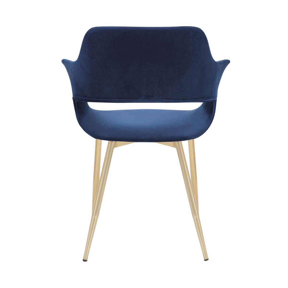 Gigi Blue Velvet Dining Room Chair with Gold Metal Legs - Set of 2 By Armen Living | Dining Chairs | Modishstore - 5