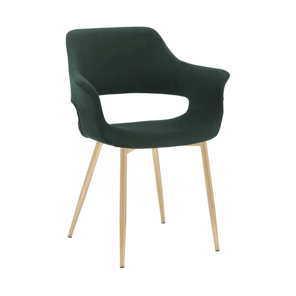 Gigi Blue Velvet Dining Room Chair with Gold Metal Legs - Set of 2 By Armen Living | Dining Chairs | Modishstore - 9