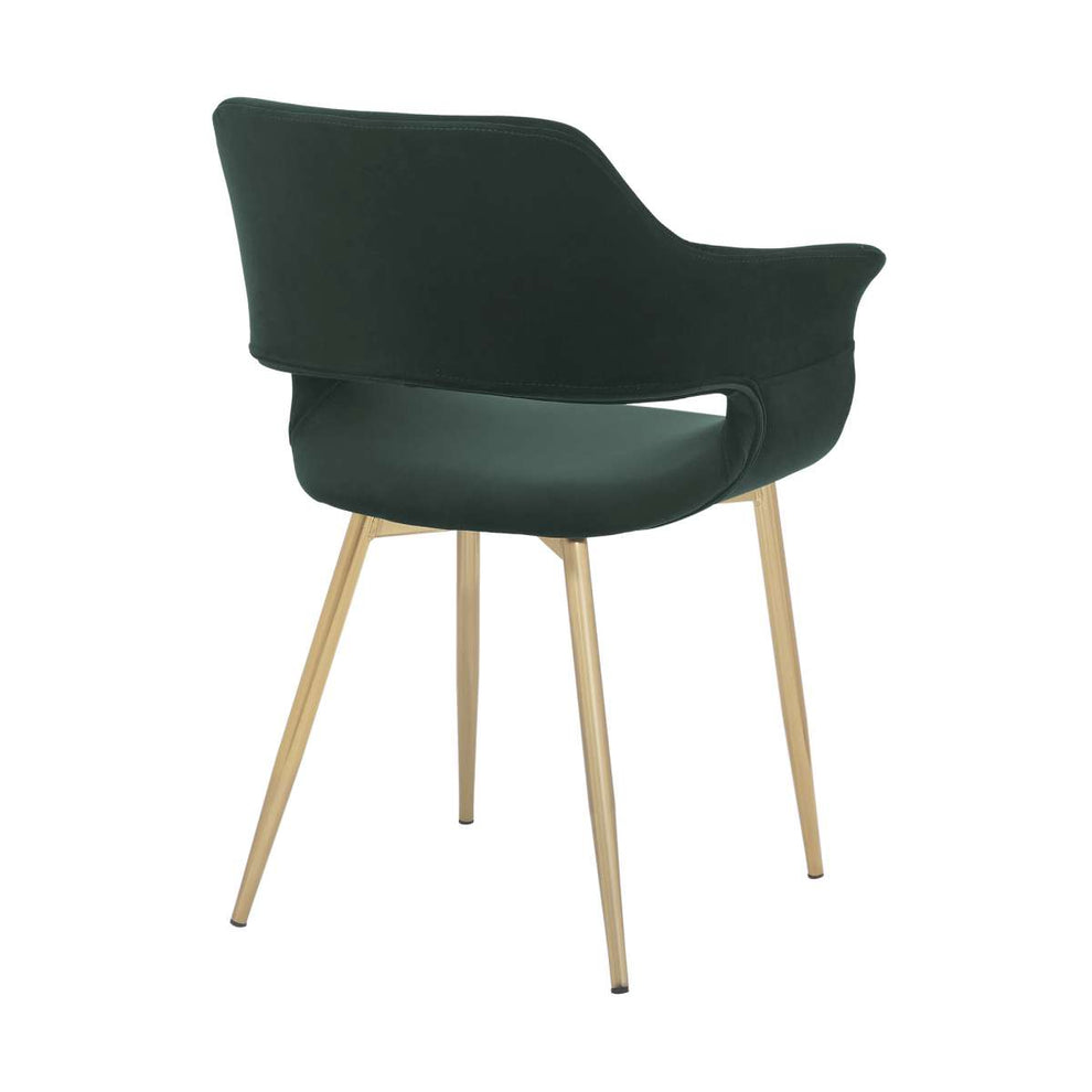 Gigi Blue Velvet Dining Room Chair with Gold Metal Legs - Set of 2 By Armen Living | Dining Chairs | Modishstore - 11