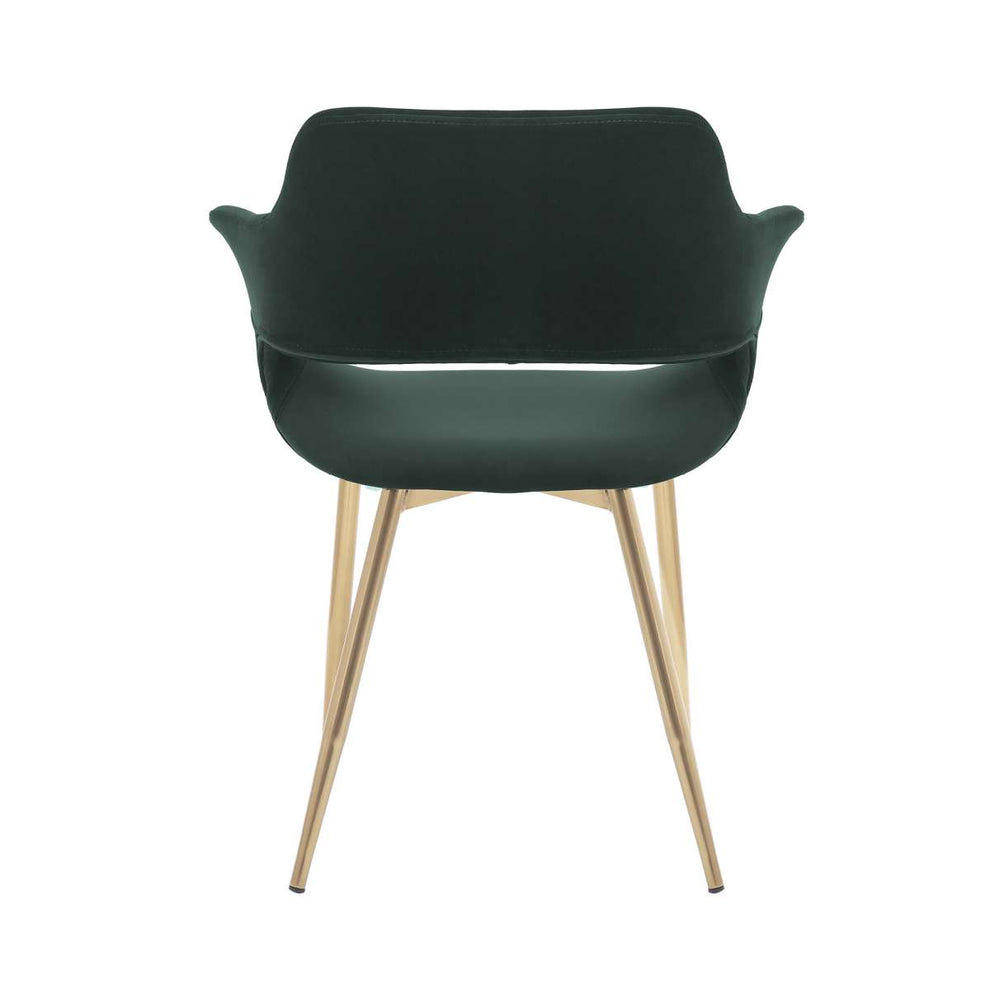 Gigi Blue Velvet Dining Room Chair with Gold Metal Legs - Set of 2 By Armen Living | Dining Chairs | Modishstore - 12