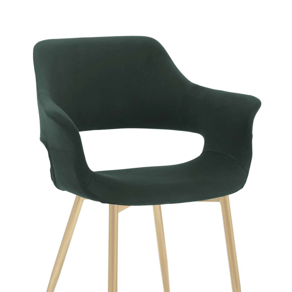 Gigi Blue Velvet Dining Room Chair with Gold Metal Legs - Set of 2 By Armen Living | Dining Chairs | Modishstore - 13