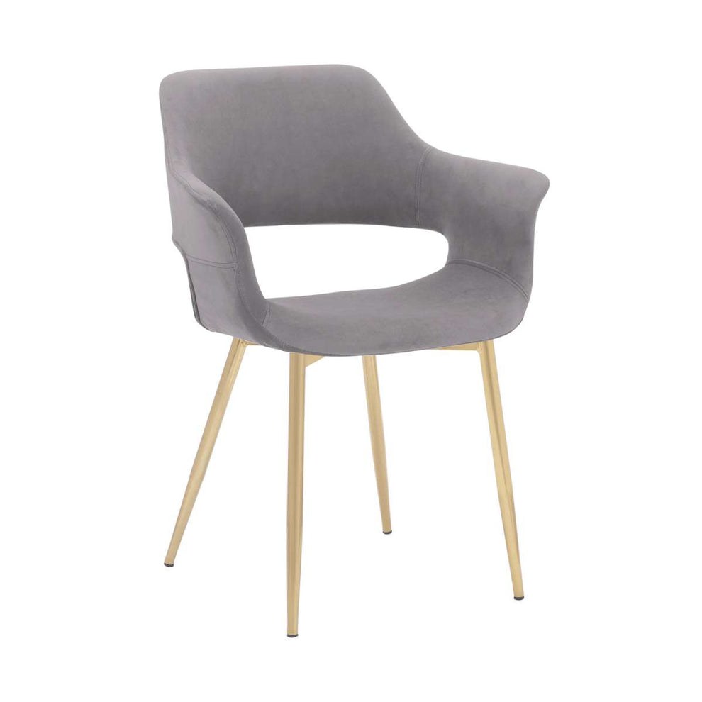 Gigi Blue Velvet Dining Room Chair with Gold Metal Legs - Set of 2 By Armen Living | Dining Chairs | Modishstore - 16