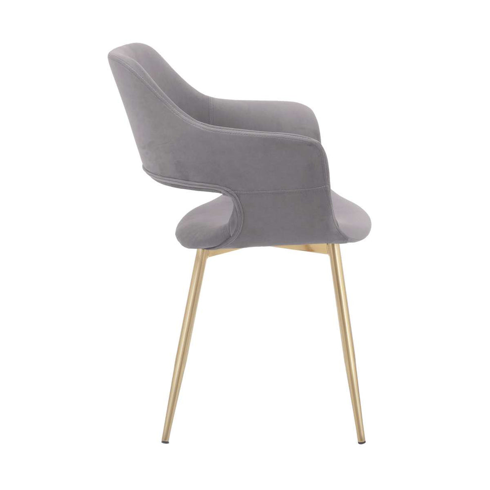 Gigi Blue Velvet Dining Room Chair with Gold Metal Legs - Set of 2 By Armen Living | Dining Chairs | Modishstore - 17