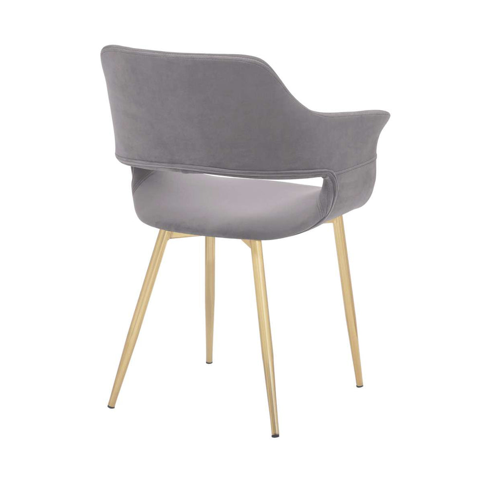 Gigi Blue Velvet Dining Room Chair with Gold Metal Legs - Set of 2 By Armen Living | Dining Chairs | Modishstore - 18