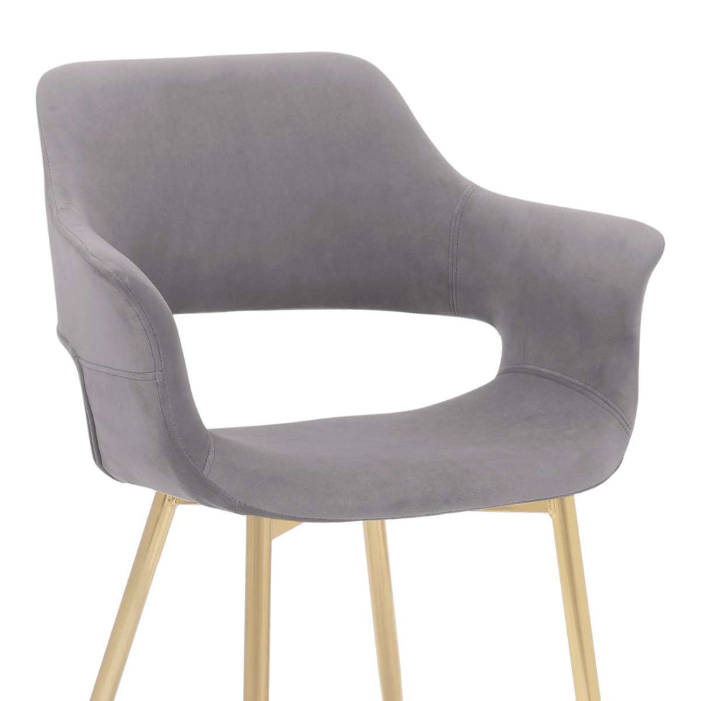 Gigi Blue Velvet Dining Room Chair with Gold Metal Legs - Set of 2 By Armen Living | Dining Chairs | Modishstore - 20