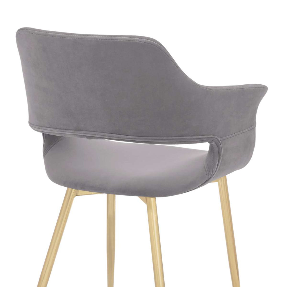 Gigi Blue Velvet Dining Room Chair with Gold Metal Legs - Set of 2 By Armen Living | Dining Chairs | Modishstore - 21