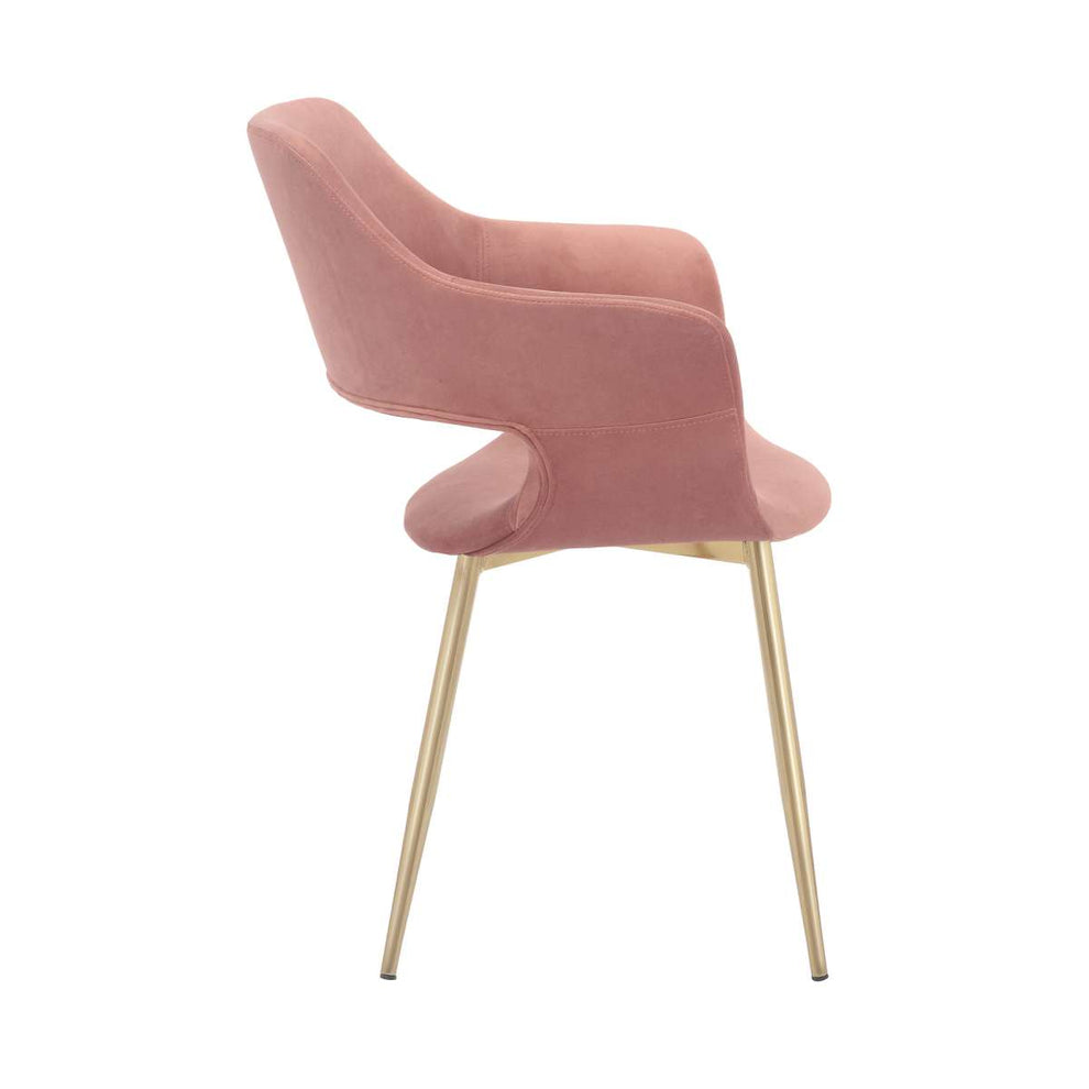 Gigi Blue Velvet Dining Room Chair with Gold Metal Legs - Set of 2 By Armen Living | Dining Chairs | Modishstore - 24