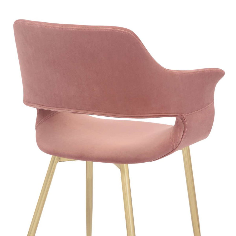 Gigi Blue Velvet Dining Room Chair with Gold Metal Legs - Set of 2 By Armen Living | Dining Chairs | Modishstore - 28