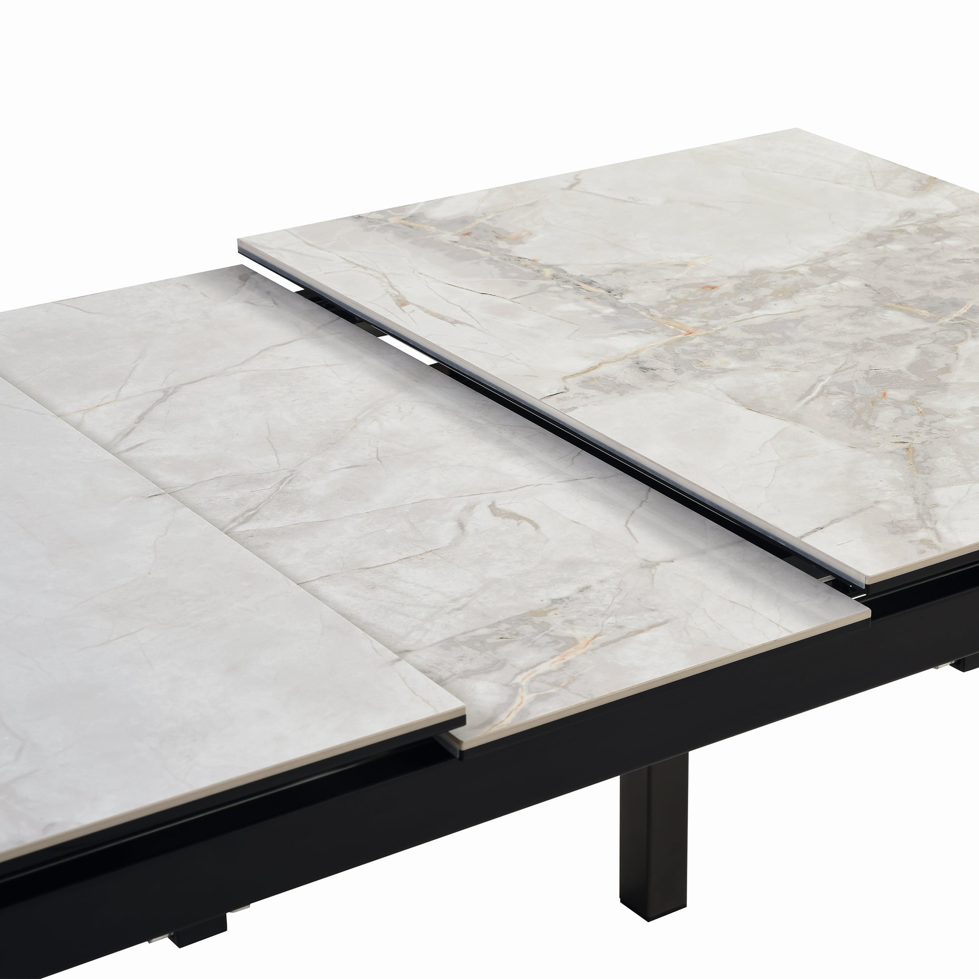 Giana Extendable Dining Table in Stone and Metal By Armen Living | Dining Tables | Modishstore - 7