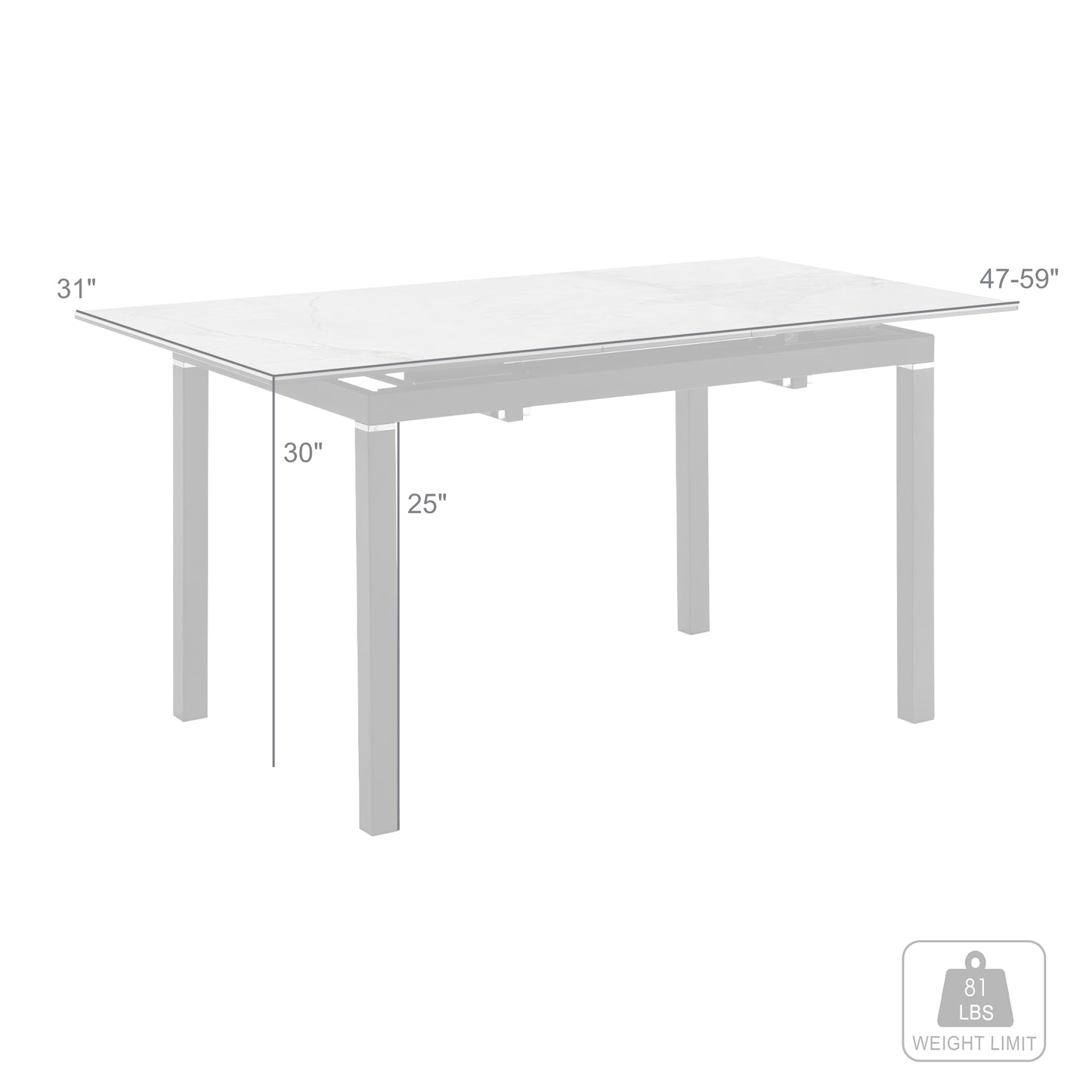 Giana Extendable Dining Table in Stone and Metal By Armen Living | Dining Tables | Modishstore - 9