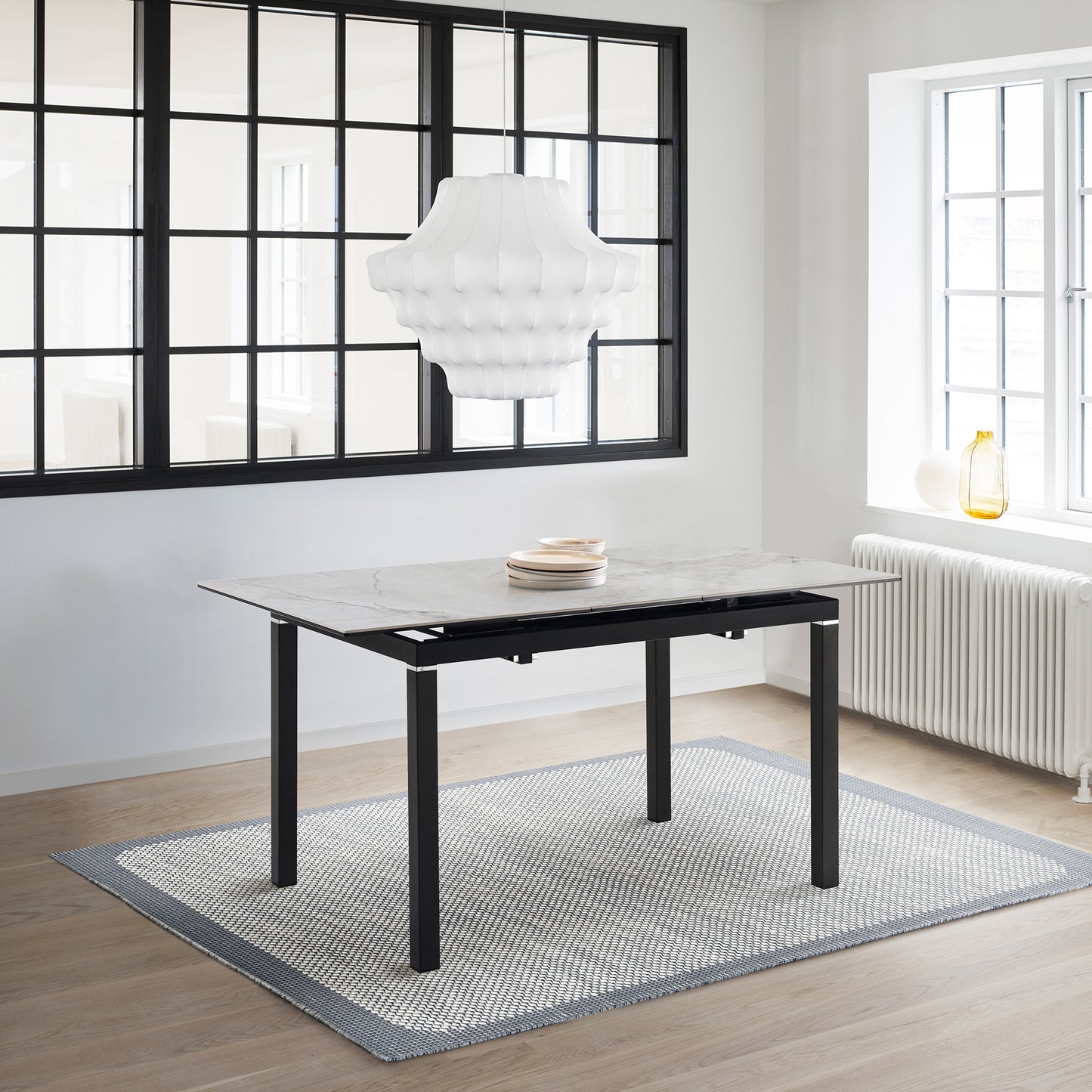 Giana Extendable Dining Table in Stone and Metal By Armen Living | Dining Tables | Modishstore