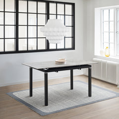 Giana Extendable Dining Table in Stone and Metal By Armen Living