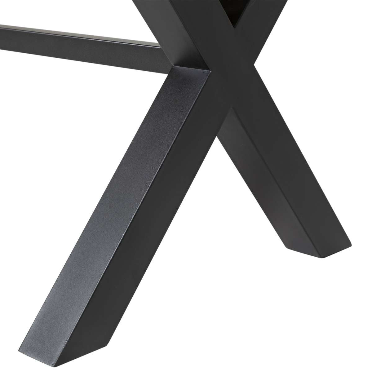 Glendora Outdoor Patio Live Edge Dining Table in Eucalyptus Wood with Black Metal Base By Armen Living | Outdoor Tables | Modishstore - 8