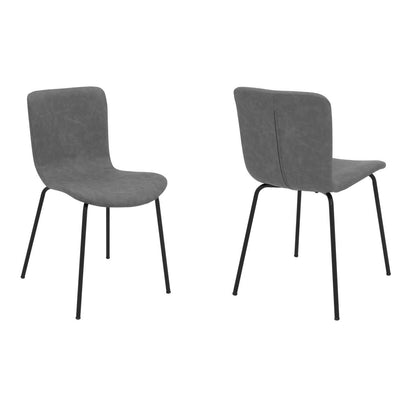Gillian Modern Light Gray Fabric and Metal Dining Room Chairs - Set of 2 By Armen Living | Dining Chairs | Modishstore