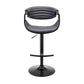 Gionni Adjustable Swivel Cream Faux Leather and Black Wood Bar Stool with Black Base By Armen Living | Bar Stools | Modishstore - 11