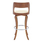 Grady 30" Swivel Cream Faux Leather and Walnut Wood Bar Stool By Armen Living | Bar Stools |  Modishstore  - 6