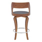 Grady 26" Swivel Gray Faux Leather and Walnut Wood Bar Stool By Armen Living | Bar Stools |  Modishstore  - 5