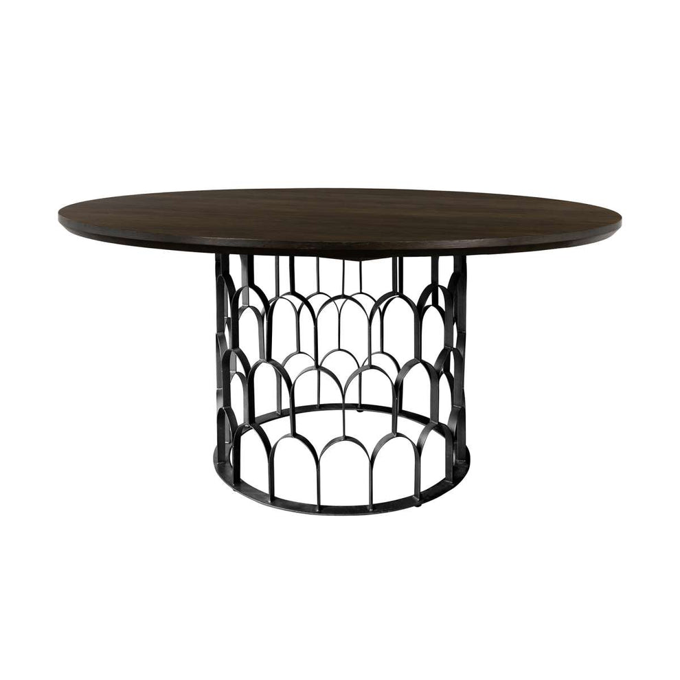 Gatsby Oak and Metal Round Dining Table By Armen Living | Dining Tables | Modishstore - 2