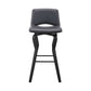 Gerty 26" Swivel Grey Faux Leather and Black Wood Bar Stool By Armen Living | Bar Stools | Modishstore - 3