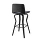 Gerty 30" Swivel Grey Faux Leather and Black Wood Bar Stool By Armen Living | Bar Stools | Modishstore - 4