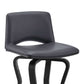 Gerty 30" Swivel Grey Faux Leather and Black Wood Bar Stool By Armen Living | Bar Stools | Modishstore - 6