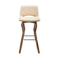 Gerty 30" Swivel Cream Faux Leather and Walnut Wood Bar Stool By Armen Living | Bar Stools | Modishstore - 3