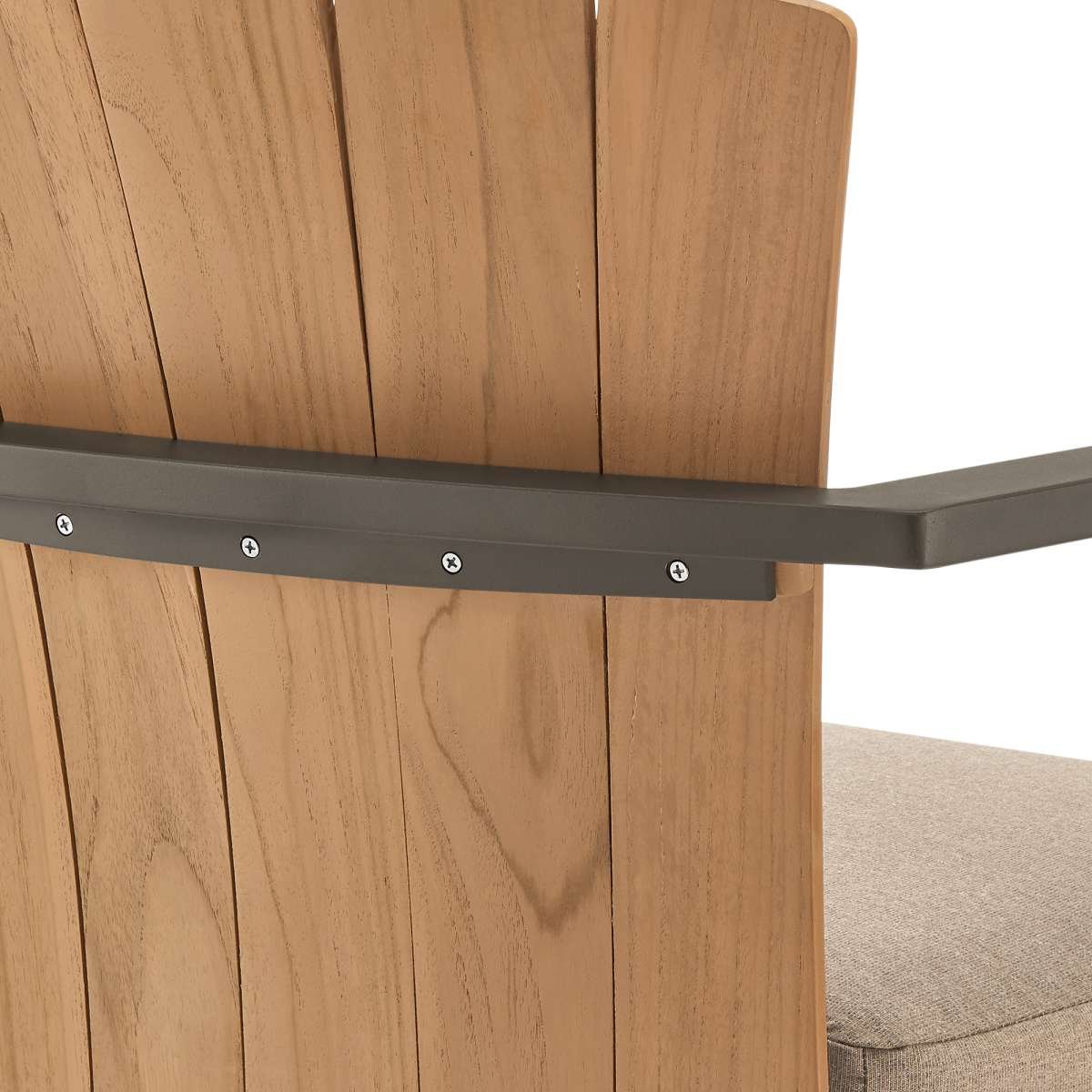 Hazel Outdoor Patio Swivel Counter Stool in Aluminum with Teak Wood and Brown Cushion By Armen Living | Bar Stools | Modishstore - 8