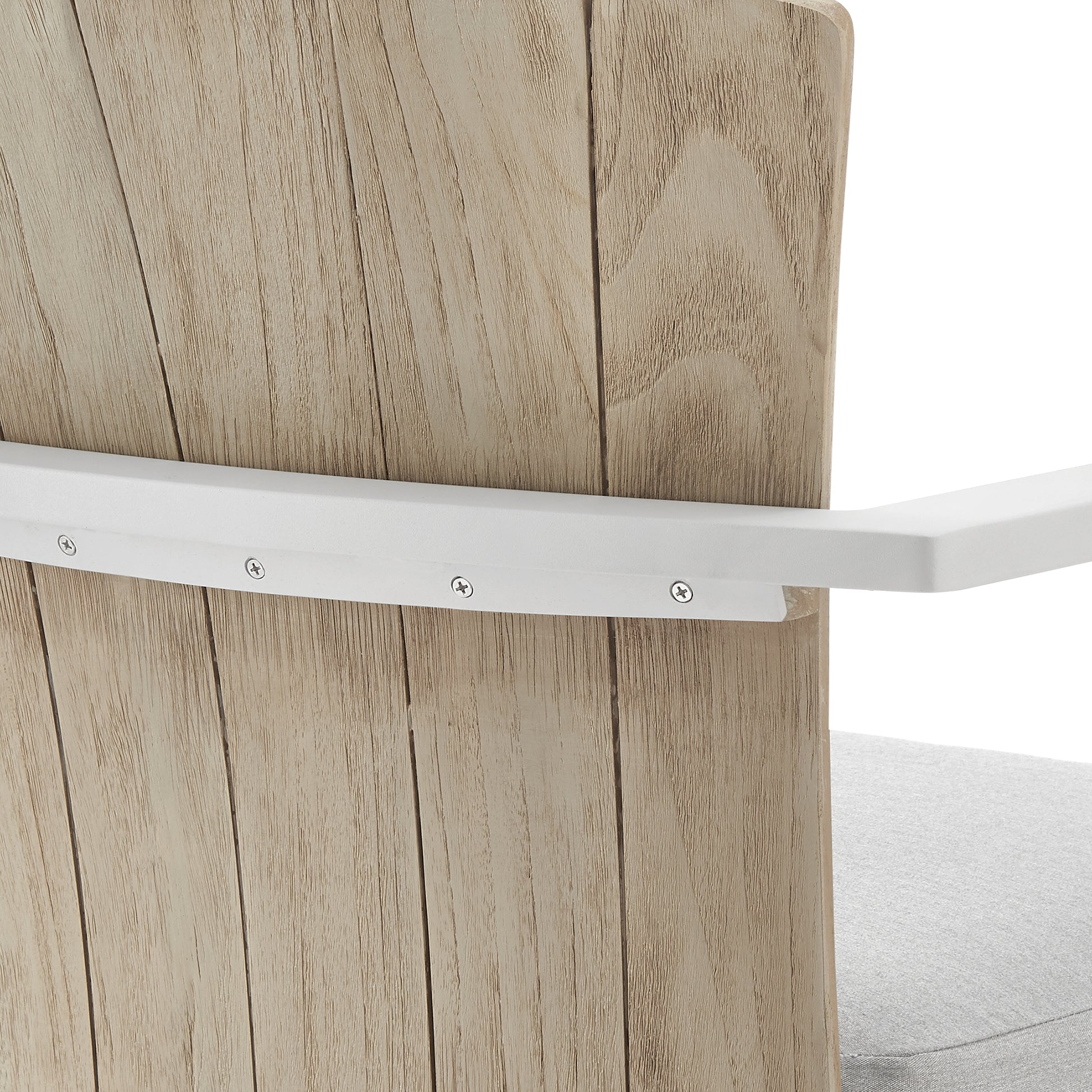 Hazel Outdoor Patio Swivel Bar Stool in Aluminum with Teak Wood and Argent Gray Cushions By Armen Living | Bar Stools | Modishstore - 9