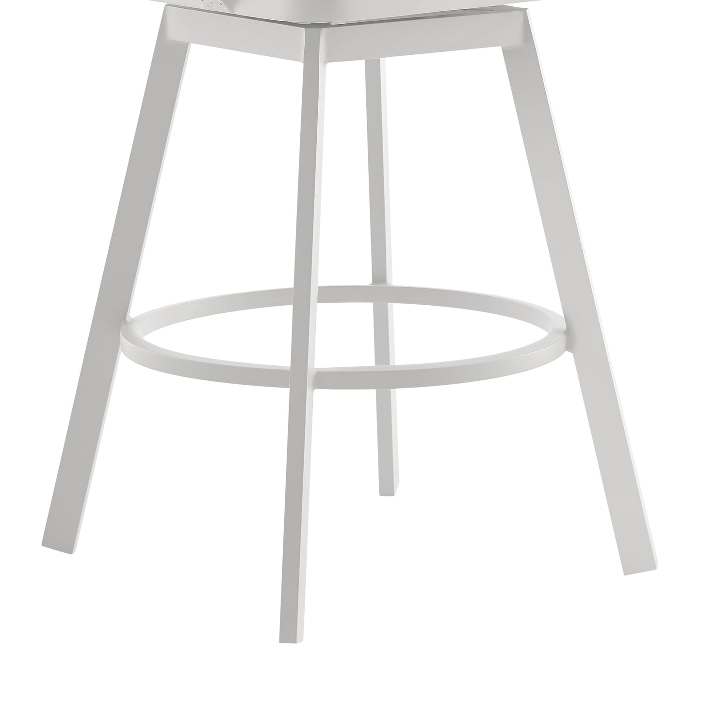 Hazel Outdoor Patio Swivel Bar Stool in Aluminum with Teak Wood and Argent Gray Cushions By Armen Living | Bar Stools | Modishstore - 7
