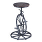 Harlem Adjustable Height Swivel Pine Wood and Metal Bicycle Bar Stool  By Armen Living | Bar Stools | Modishstore - 2