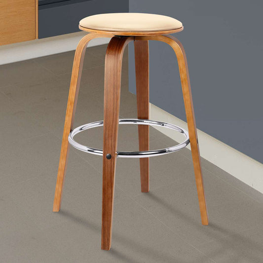 Harbor 26" Counter Height Backless Swivel Cream Bar Stool By Armen Living | Bar Stools | Modishstore