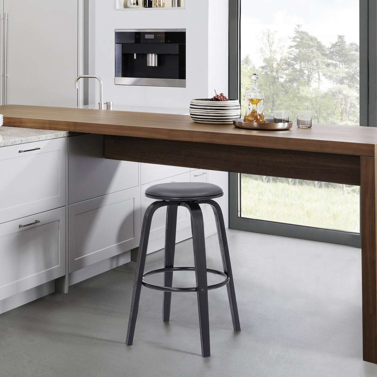 Harbor 26" Counter Height Backless Mid-Century Modern Bar Stool By Armen Living | Bar Stools | Modishstore