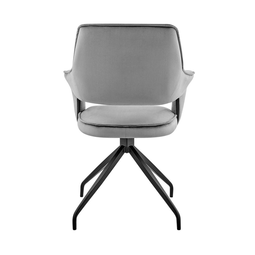 Hadley Dining Room Accent Chair in Blue Velvet with Black Finish By Armen Living | Dining Chairs | Modishstore - 10