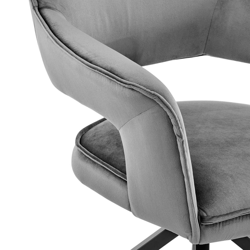 Hadley Dining Room Accent Chair in Blue Velvet with Black Finish By Armen Living | Dining Chairs | Modishstore - 11