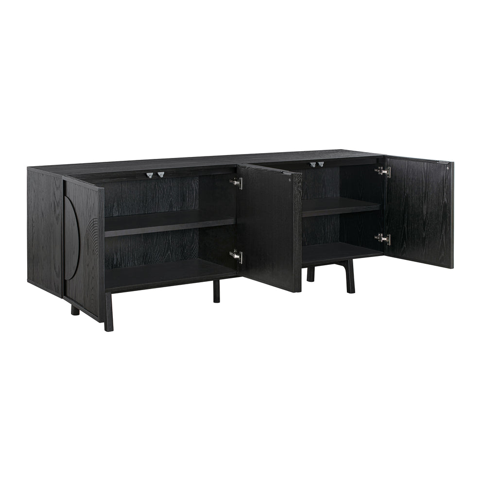 Holland 4 Door Sideboard Buffet in Black Brushed Oak Wood By Armen Living | Sideboards | Modishstore - 4