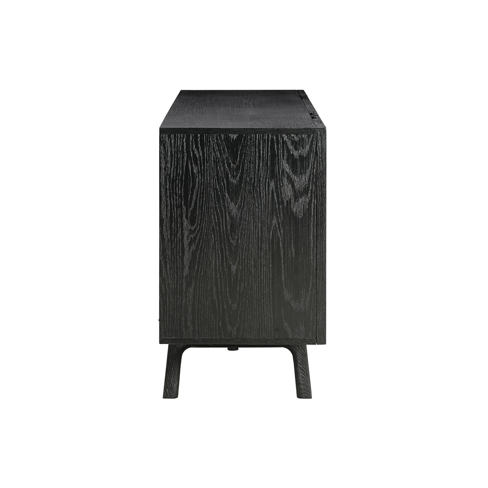 Holland 4 Door Sideboard Buffet in Black Brushed Oak Wood By Armen Living | Sideboards | Modishstore - 5