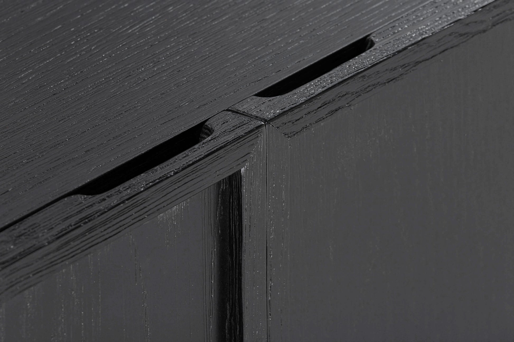 Holland 4 Door Sideboard Buffet in Black Brushed Oak Wood By Armen Living | Sideboards | Modishstore - 6