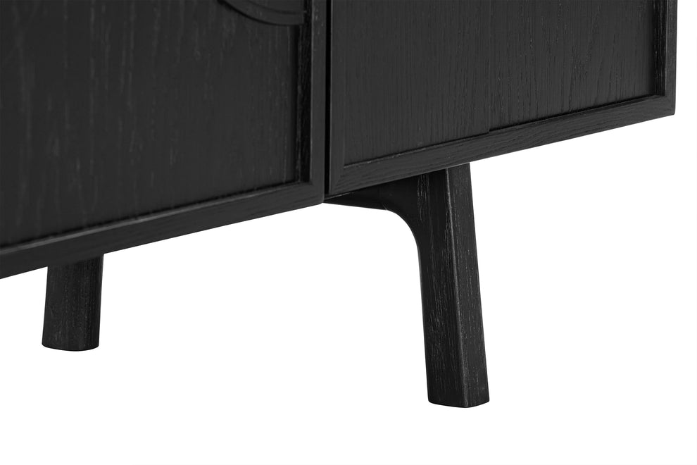 Holland 4 Door Sideboard Buffet in Black Brushed Oak Wood By Armen Living | Sideboards | Modishstore - 8