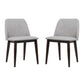 Horizon Contemporary Dining Chair in Light Gray Fabric with Brown Wood Legs - Set of 2 By Armen Living | Dining Chairs | Modishstore