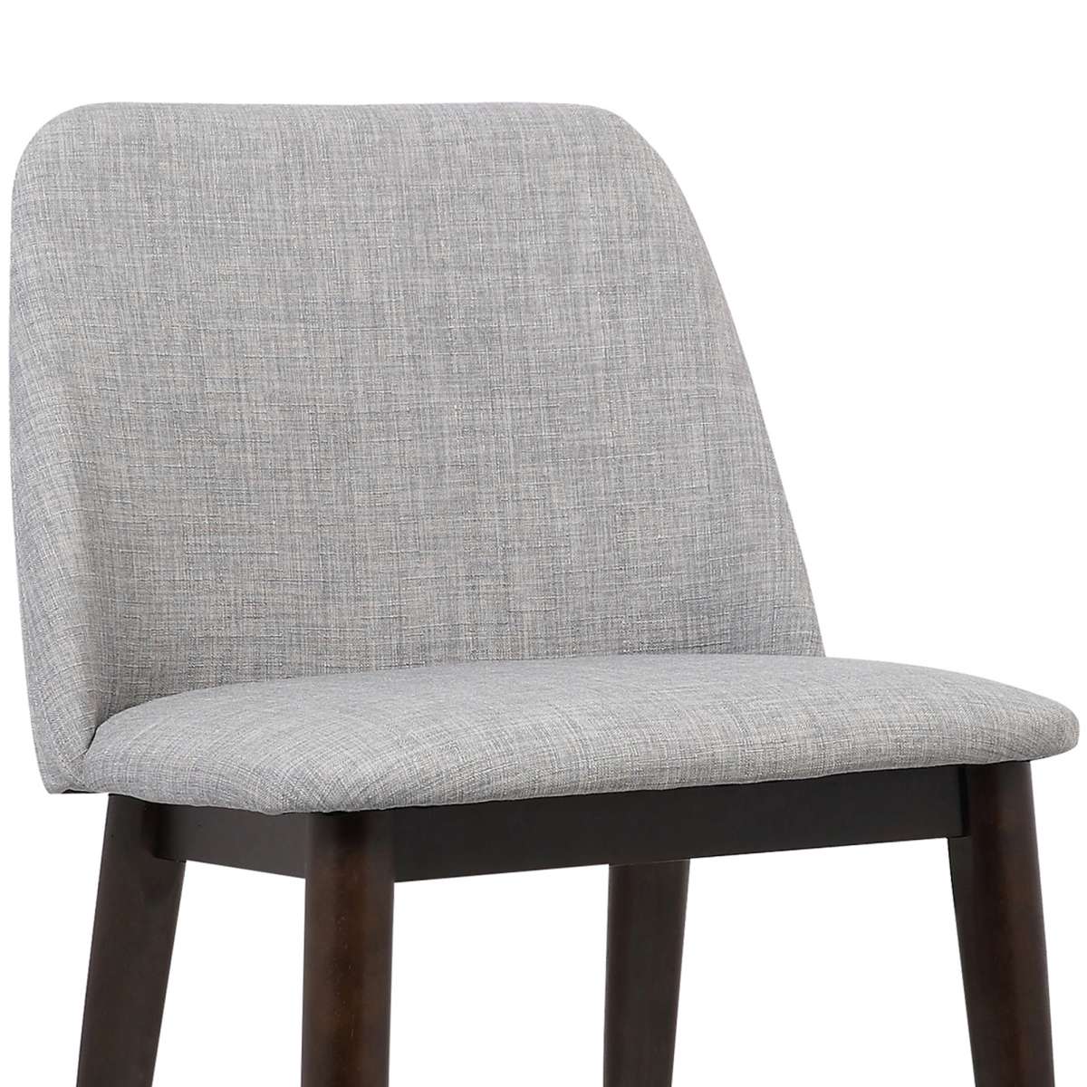 Horizon Contemporary Dining Chair in Light Gray Fabric with Brown Wood Legs - Set of 2 By Armen Living | Dining Chairs | Modishstore - 4