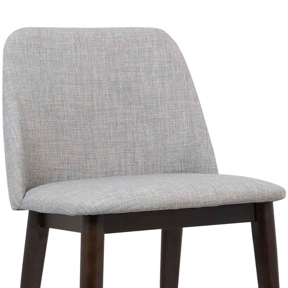 Horizon Contemporary Dining Chair in Light Gray Fabric with Brown Wood Legs - Set of 2 By Armen Living | Dining Chairs | Modishstore - 4