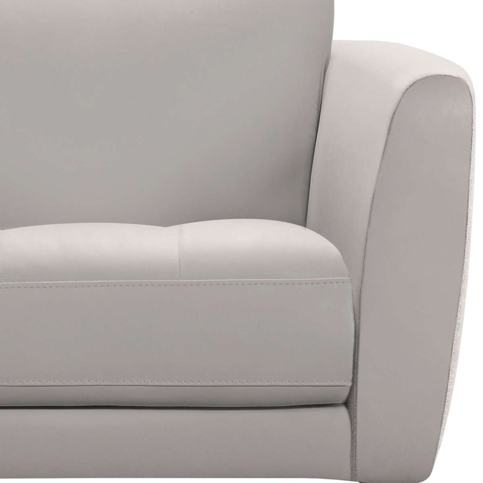 Hope Contemporary Chair in Genuine Dove Gray Leather with Black Metal Legs By Armen Living | Sofas |  Modishstore  - 4