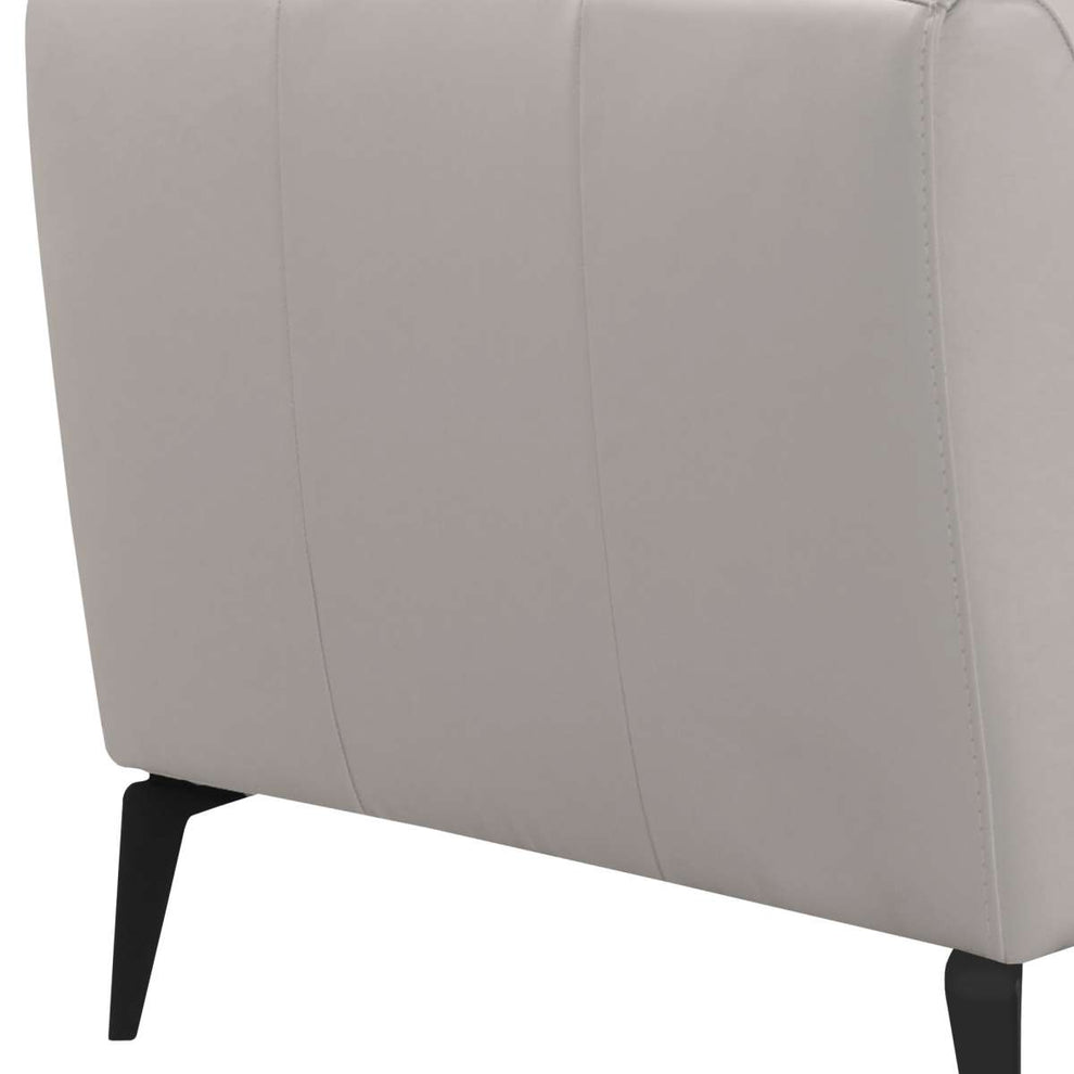 Hope Contemporary Chair in Genuine Dove Gray Leather with Black Metal Legs By Armen Living | Sofas |  Modishstore  - 5