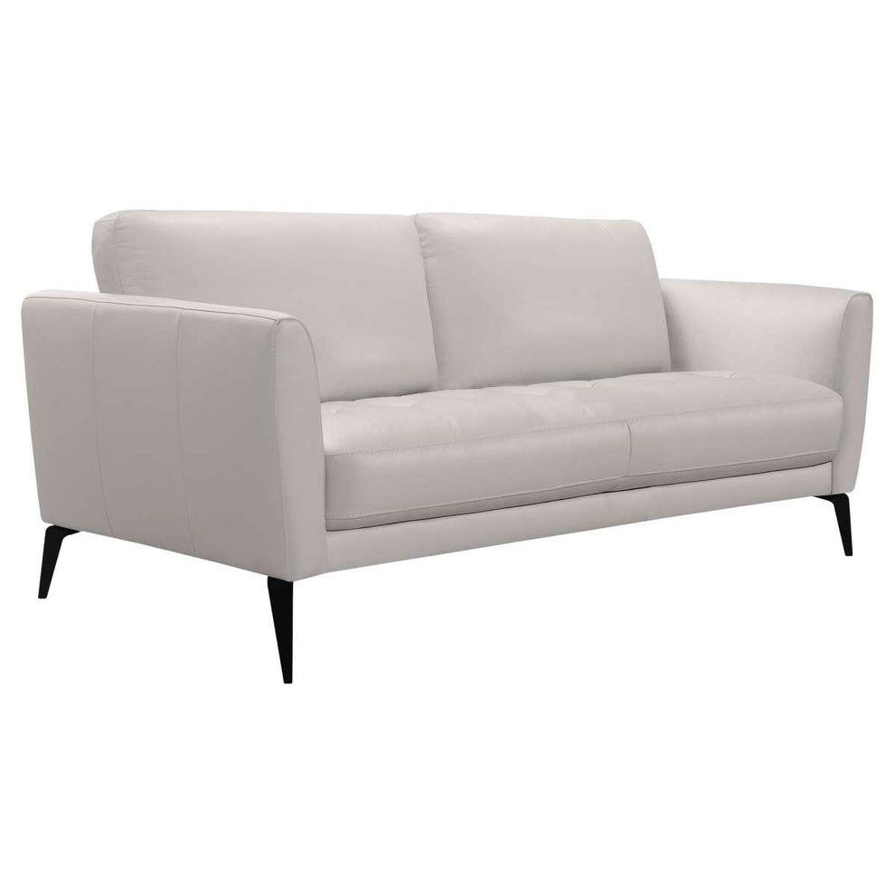 Hope Contemporary Sofa in Genuine Dove Gray Leather with Black Metal Legs By Armen Living | Sofas |  Modishstore  - 3