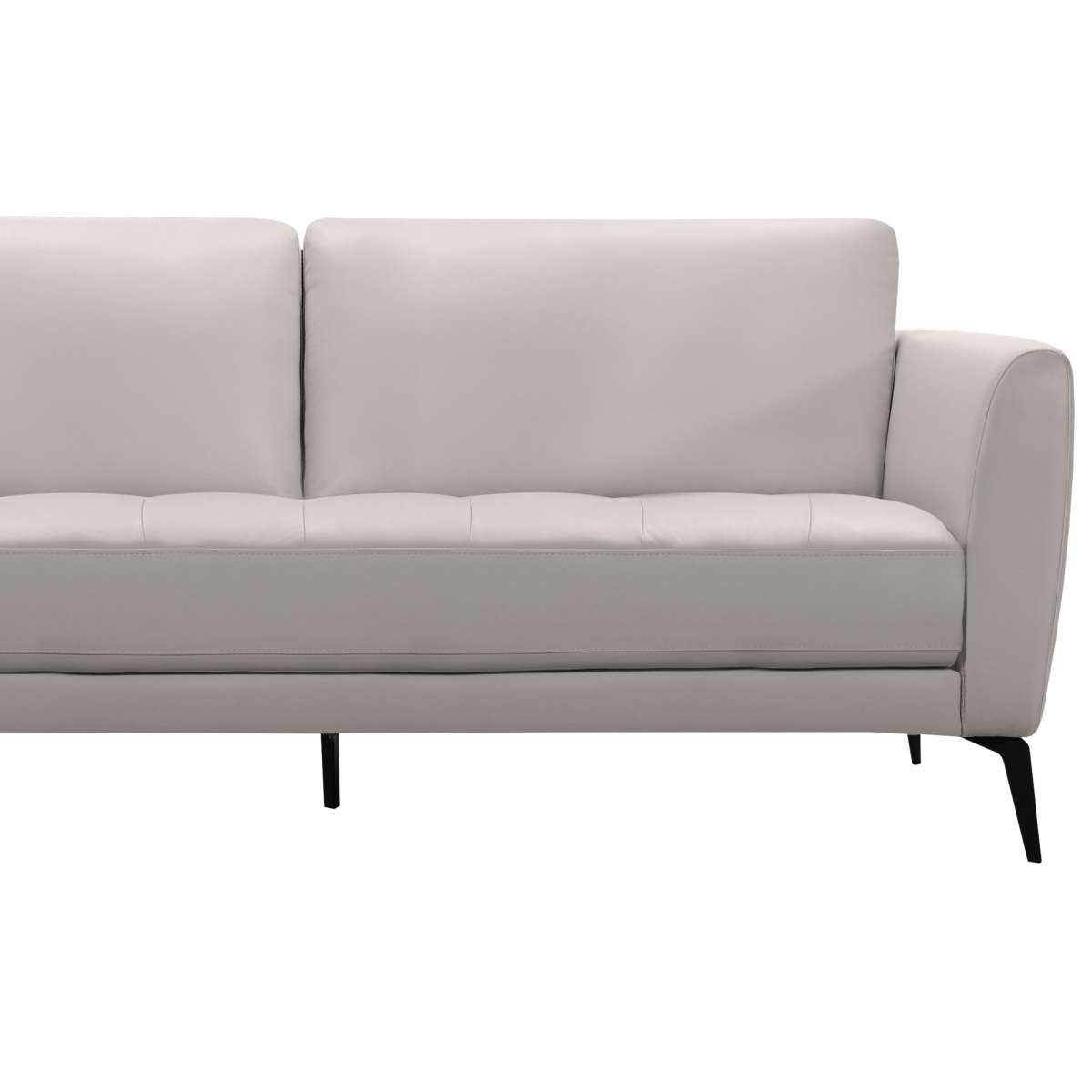 Hope Contemporary Sofa in Genuine Dove Gray Leather with Black Metal Legs By Armen Living | Sofas |  Modishstore  - 4