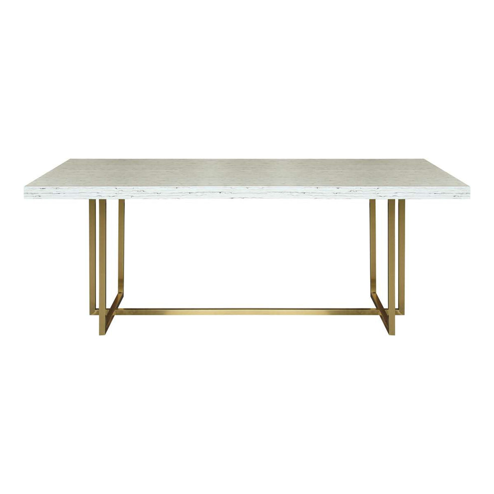 Harmony Contemporary Dining Table in Brushed Gold Finish and Ash Veneer Top By Armen Living | Dining Tables | Modishstore - 2